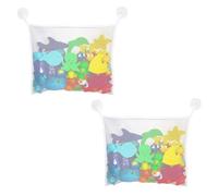 2packBath Toy Storage, Bathroom Toy Storage, Bath Toy Net, Large White Suction Cup Design, 34 x 45 x 2 cm, Organise Bath Toys, Space Saving Solution, Durable Toy Holder, Tidy Bath Time