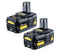 2Packs 5.5Ah 18V Li-Ion Battery Replacement for Ryobi 18V Battery P108 P107