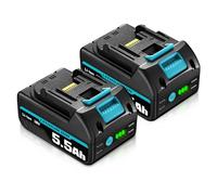 2Packs 5.5Ah Li-Ion Replacement for Makita Battery 18V 5500mAh Compatible with Makita 18V Battery BL1860B BL1850 BL1830B BL1840 BL1845 Power Tools with LED Indicator