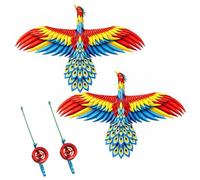 2Packs Kites for Kids,Easy to Fly Kite,Fishing Rod Kite Set with Dynamic Eagle Design,Children's Flying Toy with Adjustable Line