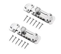 2Packs Polished Chrome Door Bolts 4 Inch Surface Mounted Sliding Door Lock,DurableFlat Bolt Surface Door Latches Tower Bolt,Ideal for Securing Internal Doors for Bedrooms,Cupboards and Storage Units