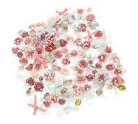 2packs Roses Ribbon Bows Nail Art Embellishments with Leaf Accents