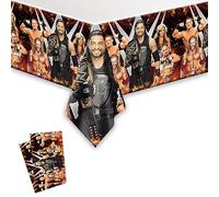 2Pacs Wrestling Tablecloth Disposable Tablecover Birthday Party Supplies and Decorations for Kid Boy Baby Shower Rectangle Tables 70"X42"