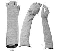 2Pair Guard Gloves with Arm Sleeves, 50cm Arm Protection Sleeves Level 5 Cut Resistant Gloves with Full Finger, Heat-Resistant Bite Resistant Safety Sleeve for Garden Kitchen Farm Work (2 Pair)
