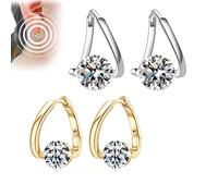 2pair Halolux Lymphvity Germanium Earrings,Lymphvity Magnetherapy Germanium Earrings for Weight Loss,Lymphatic Drainage Earrings,Magnetic Therapy Ring (Gold+Sliver)