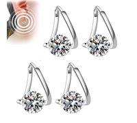 2pair Lymphvity Germanium Earrings,Lymphvity Magnetherapy Germanium Earrings for Weight Loss,Lymphatic Drainage Earrings,Magnetic Therapy Ring (Sliver)