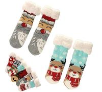 2Pair Protectivei Symmetry Cute Animal Ultra-Thick Slipper Home Socks, Cute Animal Ultra-Thick Socks For Women, Fluffy Slipper Socks for Women, Non Slip Knitted Thick Lined Cosy Winter Floor Sock (A)