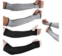 2Pair Slash Resistant Safety Protective Arm Sleeve,Cut Resistant Arm Sleeves with Thumb Hole,Level 5 Protection,Breathable Safety Guards,Arm Protection Sleeves for Garden,Welding,Kitchen,Welding