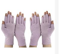 2Pairs Arthritis Compression Gloves for Men & Women | Open Finger Gloves for Wrist Support | Hand Therapy Carpal Tunnel Gloves, Breathable Moisture Wicking Fabric, Relieve Arthritis Pain | Purple (L)