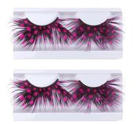 2pairs Charming Plume False Eyelashes White for Party | Handmade Reusable Design, Comfortable Wear, Easy Removal, Ladies Styles Deluxe Costume Dance Occasions