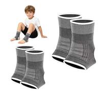 2Pairs Child Ankle Support KIds Ankle Brace Compression Sleeve for Sprained Ankles Pain Relief, Ankle Brace Stabilize Joints for Kids 7-12 Years Boy Girls Running Gymnast Fitness Football Grey