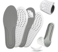 2Pairs Cloud Insoles for Men and Women, Shock Absorption Replacement Shoe Inserts, Sports Shoe Insoles, Breathable High Elastic Super Soft Running Insole (Gray,Women: US 4-8.5)