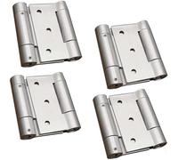 2Pairs Double Action Spring Door Hinge, 3mm Thick 304 Stainless Steel Self-Closing Spring Door Hinge, Cafe Saloon Bar Swing Gate Hinge (Silver, 75mm (3 inch))