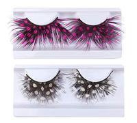 2pairs False Eyelashes Dramatic Cosplay Lashes Eyelash Extensions Extra Long Eye Long Thick Masquerade Cosplay Eye Girl White Accessories Miss