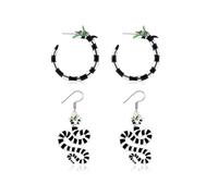 2Pairs Halloween Earrings for Women Coral Snake Halloween Beetle Snake Hoop Earrings Cosplay Party Accessories, Zinc, No Gemstone