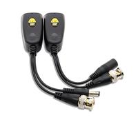 2Pairs HD Video Balun Connectors, BNC Network Transceiver to AHD/TVI/CVI/CVBS RJ45 Adapter