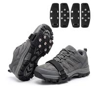 2pairs Ice Cleats,Crampons for Boots Shoes,with 7 Shoe Spikes for Women Men | Ice Cleats for Boots with 7 Shoe Spikes,Prevent slipping,Fits 4-10 boots,Durable -30°C Elastomer,Ldeal Dog Walks/Commutes