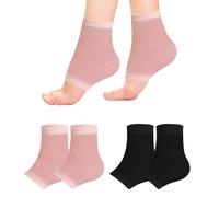 2Pairs Kids Ankle Support Brace Children Compression Socks Sports Elastic Support Sleeve Breathable Aching Feet and Heel Pain Relief Ligament Damage Protector for 5-12 Years Boy Girls (Pink*Black)