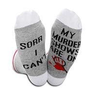2PAIRS Novelty Gift Sorry I Can't My Murder Shows Are On Perfect Socks For Mystery Movie Lover