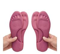 2Pairs Self Heating Insoles Thermostatic Thermal Insole Massage Memory Foam Arch Support Shoe Pad Heated Pads Winter Men Women Ideal for Cold and Rainy Days(4pcs - Rose red,EU 41-42)