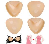 2Pairs Sticky Bra Push up, Double-Sided Stick on Bra Inserts, Silicone Self Adhesive Boob, Waterproof Reusable Washable Breast Pads for Backless Strapless Clothing, Wedding, Bikini and Daily Wear (S)