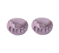 2pairs Women's High Heel Shoe Insoles with Five-Toe Forefoot Pads Cushion Invisible Sock Inserts(Lace Purple)