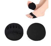 2pairs Women's High Heel Shoe Insoles with Five-Toe Forefoot Pads Cushion Invisible Sock Inserts(Lace Black)