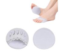 2pairs Women's High Heel Shoe Insoles with Five-Toe Forefoot Pads Cushion Invisible Sock Inserts(Lace Grey)