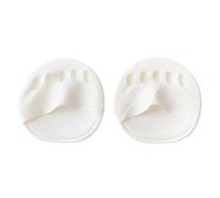 2pairs Women's High Heel Shoe Insoles with Five-Toe Forefoot Pads Cushion Invisible Sock Inserts(White)