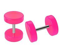 2pc 0g Pink Cheater Plugs Gauges Illusion Earrings 16g 1.2mm Fake Ear Stretched Piercing Jewellery