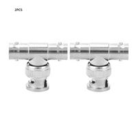 2pc 1-2 T Shape BNC Adapter Male to Dual Female T
