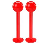 2pc 1.2mm 16g Labret Bar Studs Lip Ring Monroe Tragus Snake Spider Bites Forward Helix Cartilage Dahlia Conch Red 4mm Ball Piercing - 10mm