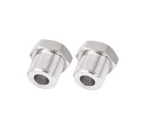 2pc 1/8" 1/4" 3/8" 1/2" 3/4" M8 M10 M14 M16 M18 Metric Male to Female Thread 304 Stainless Steel Pipe Fitting Bushing Reducer (BSP1I4 to M8x1)(BSP3I4 to M16x1.5)