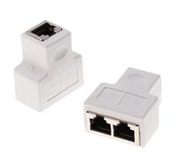 2pc 1 to 2 Socket LAN Ethernet Network Plug Y Splitter Extender Adapter