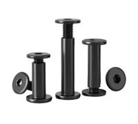 2pc-10PCS M3 M4 M5 M6 M8 Black Stainless Steel Large Flat Hex Furniture Nut With Screw Rivet Connector Insert Joint Sleeve Nut