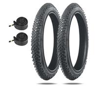 2PC 14x1.9/16x1.95/18x1.95/20x1.95/20x2.125/22x1.95 Bike Tire and Inner Tube Set | Puncture Resistant Replacement for Mountain Hybrid City Commuter and Folding Bicycles(20x2.125 in)