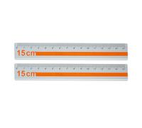 2pc 15cm Metal Straight Ruler Slip Resistant Design Portable Size for Technical Drafting Classroom Projects Home Clear Scale Aluminum Ruler for Engineering Drawing and Daily Use