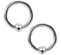 2pc 16g 1.2mm Captive Bead Ring Hoop Septum Bar Cartilage Bar Nose Bar Lip Eyebrow Tragus Helix Rook Snake Bites 8mm
