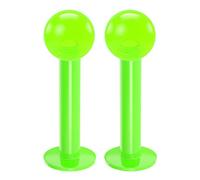 2pc 16mm Labret Bar Studs Lip Ring Monroe Tragus Snake Spider Bites Forward Helix Cartilage Dahlia Conch Green 4mm Ball Piercing - 8mm