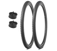 2PC 16x1.75/24x1.50/24x1.75/26x1.95 Bike Tires and Inner Tubes Set | Puncture Resistant Replacement for MTB BMX Hybrid Cruiser Tricycle | 32mm Valve(16x1.75 in)