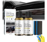 2PC 2024 New Car Plastic Restorer Black, Car Plastic Restorer Interior, Coating Agent For Automotive Plastics, Bumper Restorer, Crystal Coating Plastic Restoration, Back To Black Trim Restorer, 30ml