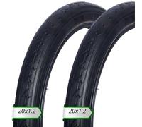 2PC 20x1.2 Bicycle Tire for MTB and City Street Slip Resistant 20-1.2 Wear Resistant 20 1.2 Lightweight 380g Black Tread