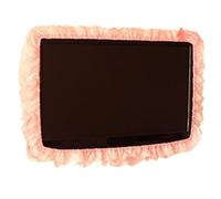 2pc 24-48INCHES Fabric TV Circle Power On Without Taking Out Dust Cover Monitor Screen Home Decorations With Elastic(Light pink,40-48INCH)