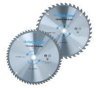 2pc 250mm TCT Circular Saw Blades 40 and 60 Teeth with Adapter Rings