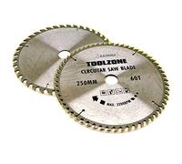 2pc 250mm TCT Circular Saw Blades 40 and 60 Teeth with Adapter Rings