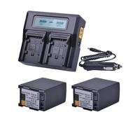 2Pc 2900mAh BP828 BP 828 Camera Batteries + Rapid LCD Dual Charger，Compatible For Canon，For BP-820 G30 G40 XA20 XA25 XA35