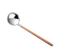 2PC-304 Creative Exquisite Personality Japanese Stainless Steel Hot Pot Strainer - Silver Wooden Handle Spoon