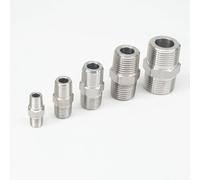 2pc 304 Stainless Steel BSPT Male to Equal Reducer Pipe Fittings - High Pressure Connectors for Various Applications(Type7)