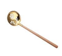 2PC-304 stainless steel hot pot colander Japanese creative exquisite personality-golden wooden handle colander