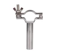 2PC 304 Stainless Steel Internal Thread Pipe Clamp,Adjustable, Metal Pipe Holder,Fixed Pipe Clamps(Large,89 MM)